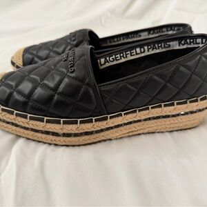 Karl Lagerfeld Black Quilted Slip-Ons loafers
